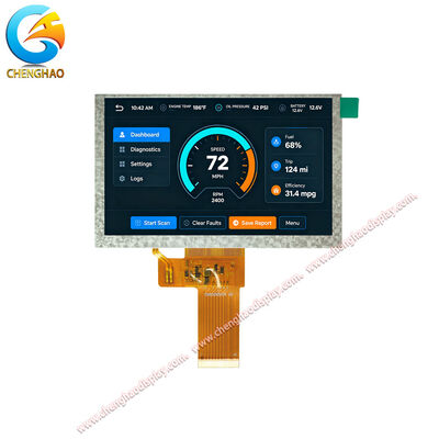 Endüstriyel HMI için 5 inç IPS TFT LCD Ekran Modülü 1024x600 LVDS 500 Nits