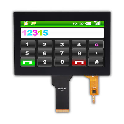 WVGA 200nit TFT LCD Dokunmatik Ekran CTP I2C 12 Saat Görünümü